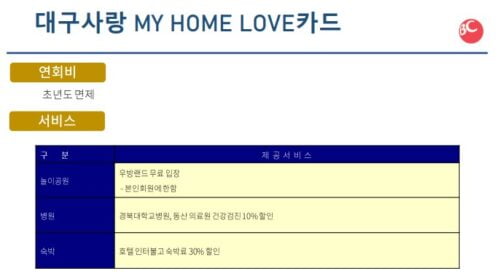 대구사랑 MY HOME LOVE카드