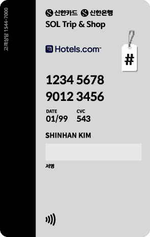 신한카드 SOL트립앤샵 체크 Globe 뒷면 디자인